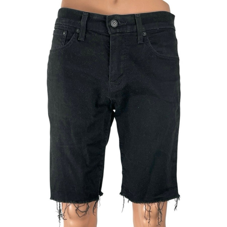 Levi's Men's 511 Black Frayed Hem Summer Jorts Bermuda Cut Off Denim Shorts 34