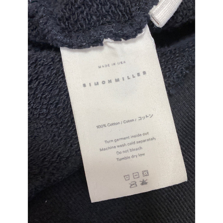 Simon Miller Womens Black Long Sleeve Pocket Hoodie Hooded Sweatshirt Top Size 1