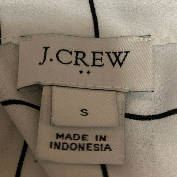 J.Crew Women's White Plaid Checkered Long Sleeve Collar Button Up Shirt Top Sz S