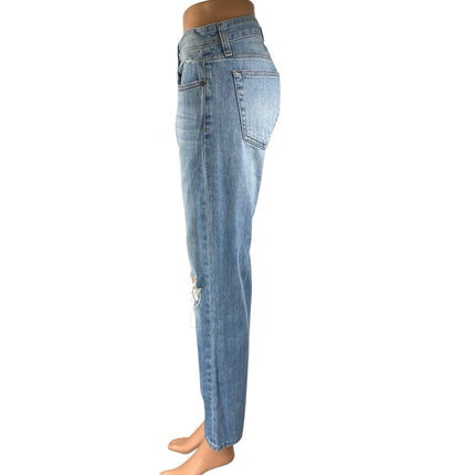 Joe's Billie Ankle Women's Blue Mid Rise Distressed Straight Denim Jeans Size 26