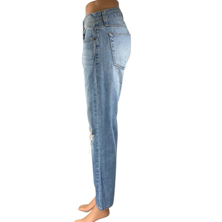 Joe's Billie Ankle Women's Blue Mid Rise Distressed Straight Denim Jeans Size 26