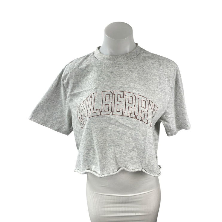 Aime Leon Dore Women's Gray Heather Mulberry Boxy Cropped T Shirt Tee Top Size M