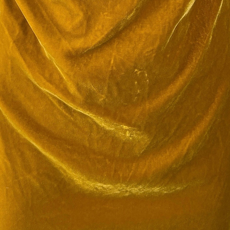 NEW Staud Gold Velvet Velour Cowl Neck Slit Lace Up Back Maxi Slip Dress Size L