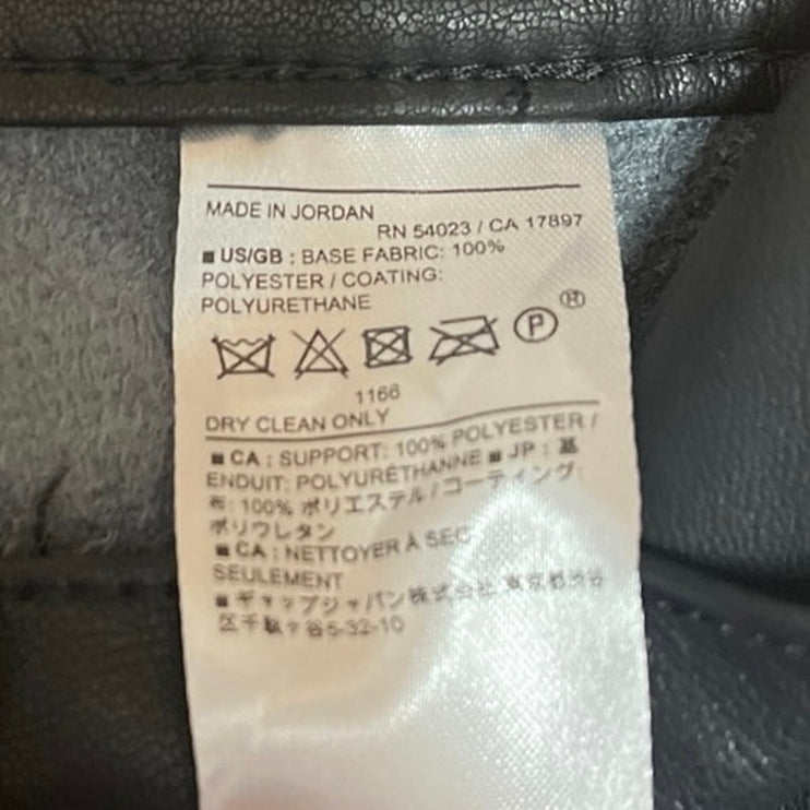 NEW Banana Republic Black Faux Vegan Leather Mid Rise Flared Bootcut Pants Sz 24
