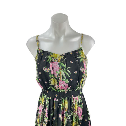 French Connection Multicolor Chiffon Floral Print Sleeveless Maxi A-line Dress 0