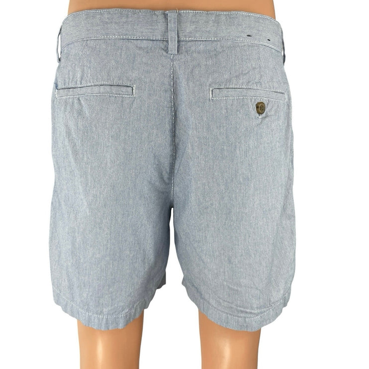 Banana Republic Aiden Seersucker Men's Stripe High Rise Chino Bermuda Shorts 33