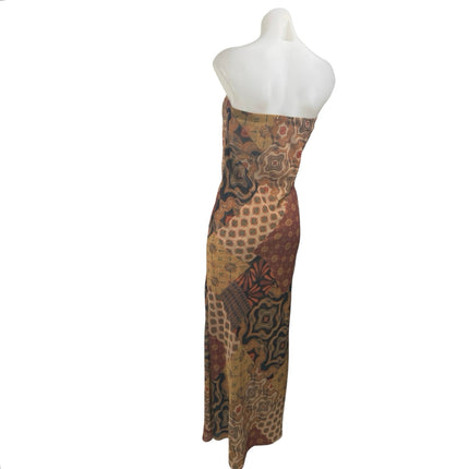 MISA Los Angeles Mariah Multicolor Floral Strapless Ruched Midi Tube Dress Sz S