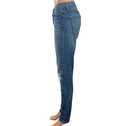 Flying Monkey Women's Blue High Waisted Distressed Skinny Denim Jeans Size 29