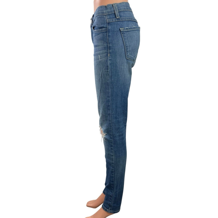 Flying Monkey Women's Blue High Waisted Distressed Skinny Denim Jeans Size 29