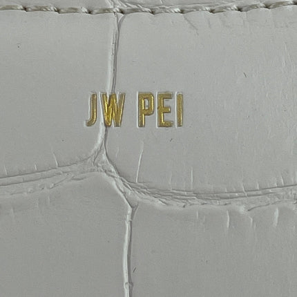 JW PEI Ruby White Croc Embossed Vegan Faux Leather Shoulder Crescent Handbag
