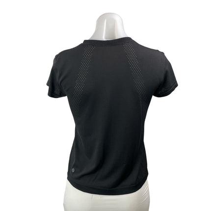Lululemon Women's Black Short Sleeve Crew Neck Basic T Shirt Tee Top Size M
