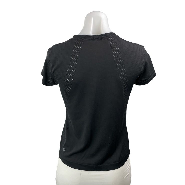 Lululemon Women's Black Short Sleeve Crew Neck Basic T Shirt Tee Top Size M