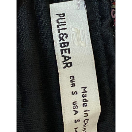 Pull & Bear Black Pink Sequin Sparkly Sleeveless Cami Tank Crop Top Size S