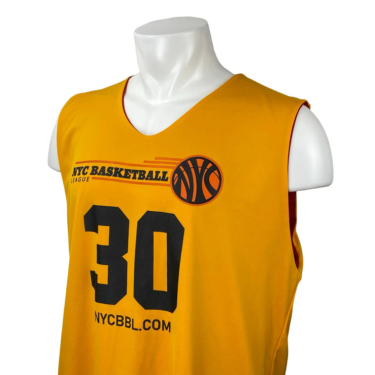 SMASH Athletics Men's Red Yellow NYC Basketball 30 Reversible Jersey Tank Top XL