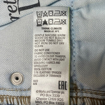 M&S Mark & Spencer Men's Blue Dark Wash Slim Straight Leg Denim Jeans Size 32