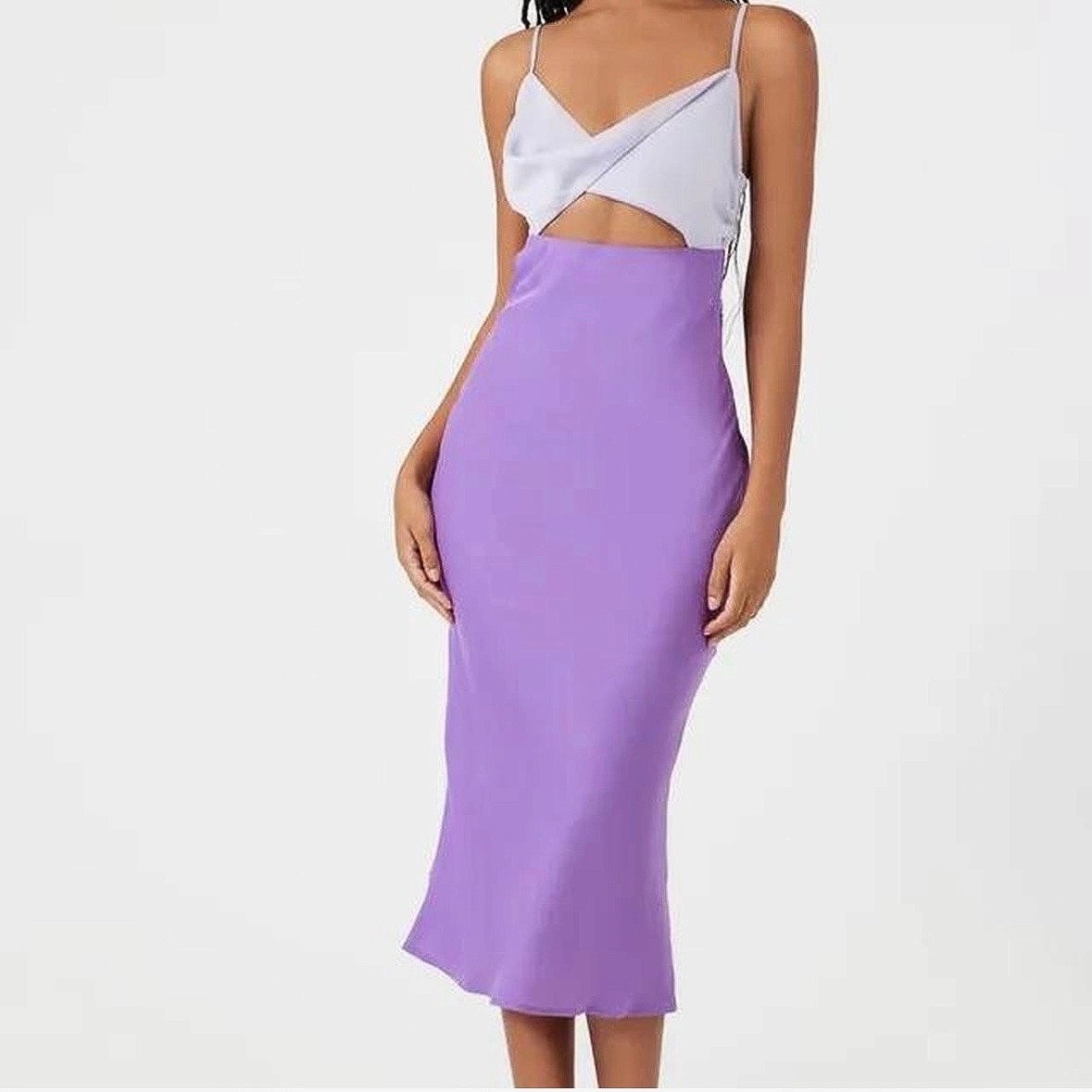 fitted lace wedding dress NEW Forever 21 Purple Silk Satin Colorblock Twisted Cutout Midi Bodyco Brie fitted lace wedding dress NEW Forever 21 Purple Silk Satin Colorblock Twisted Cutout Midi Bodyco Brie