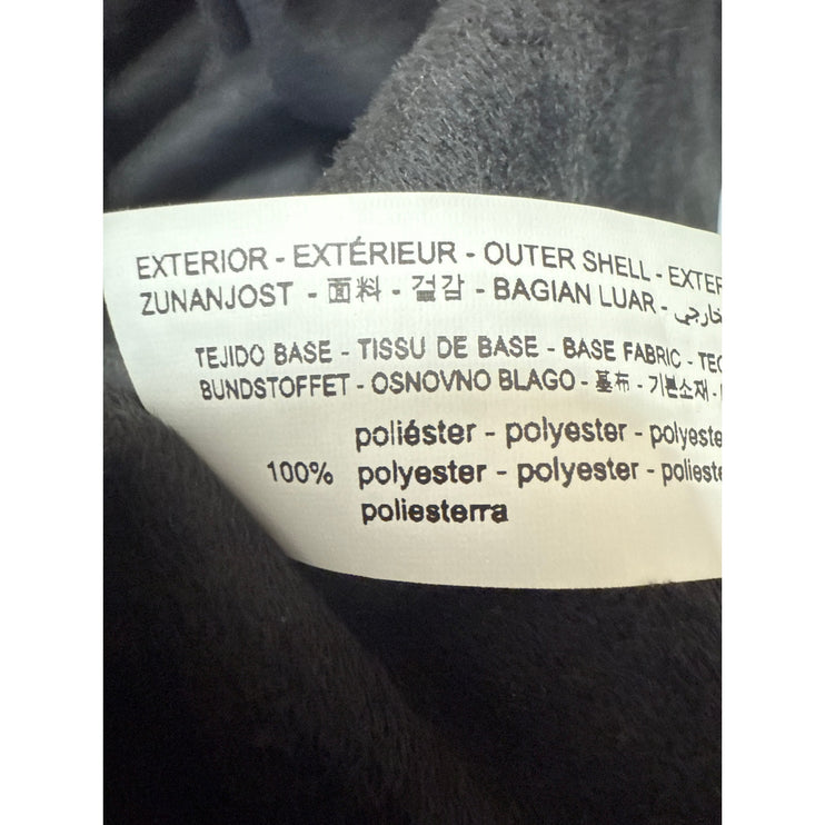 NEW Zara Black Faux Leather Long Sleeve Collared Button Down Midi Shirt Dress S