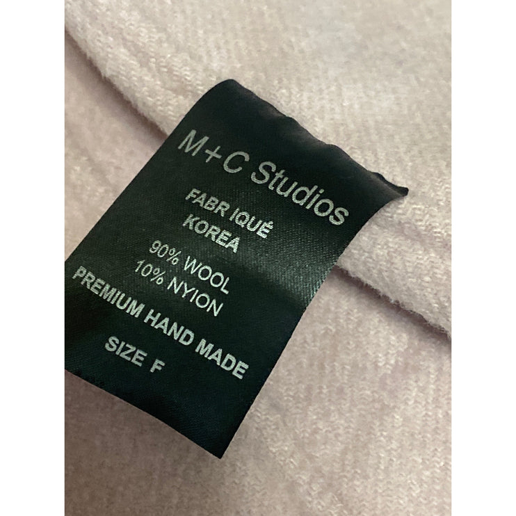 M+C Studios Womens Gray Wool V Neck Long Sleeve Sweater Cardigan Coat Jacket OS