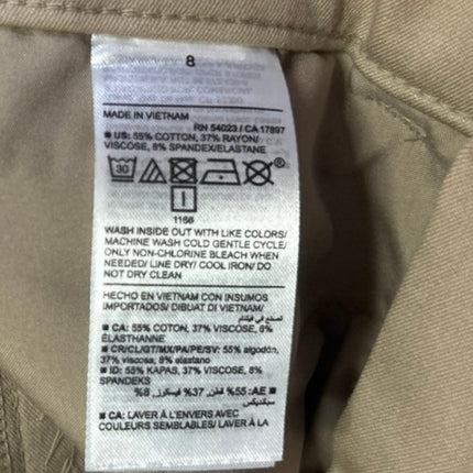 NEW Old Navy Pixie Flare Beige Khaki High Rise Bootcut Chino Trousers Pants Sz 8