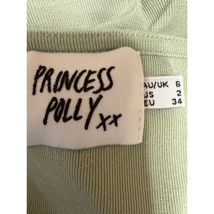 Princess Polly Green Short Sleeve Sweetheart Ruched Mini Bodycon Dress Size 2