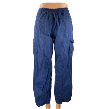 Princess Polly Women's Blue High Rise Baggy Wide Leg Cargo Trousers Pants Size 2