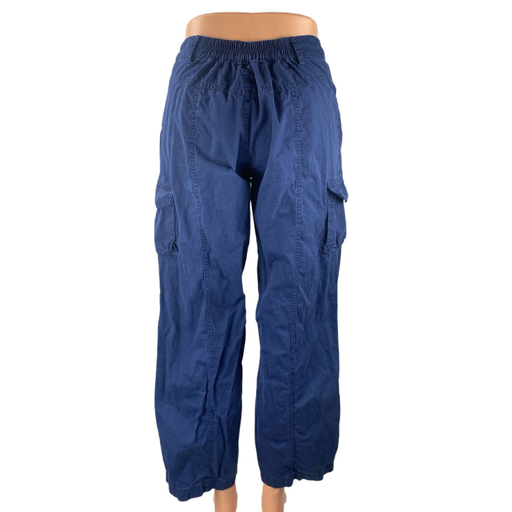 Princess Polly Women's Blue High Rise Baggy Wide Leg Cargo Trousers Pants Size 2