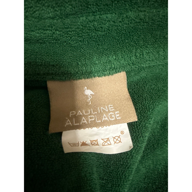Pauline Alaplage Green Terry Polo Shirt Shorts Workout Athletic Activewear Set 3