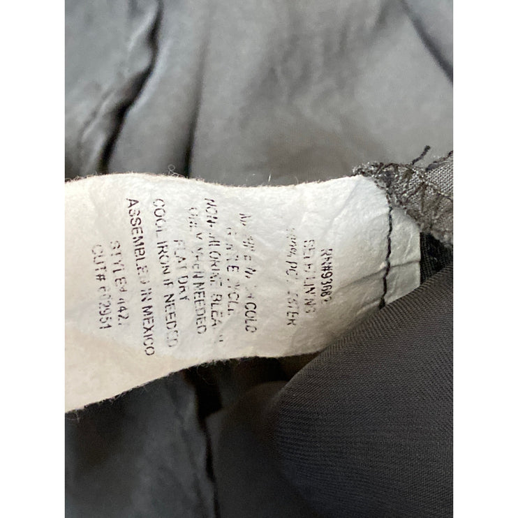 Forgotten Grace Gray Silk Satin High Waist Ruffle Pencil Flare Midi Skirt Sz XS