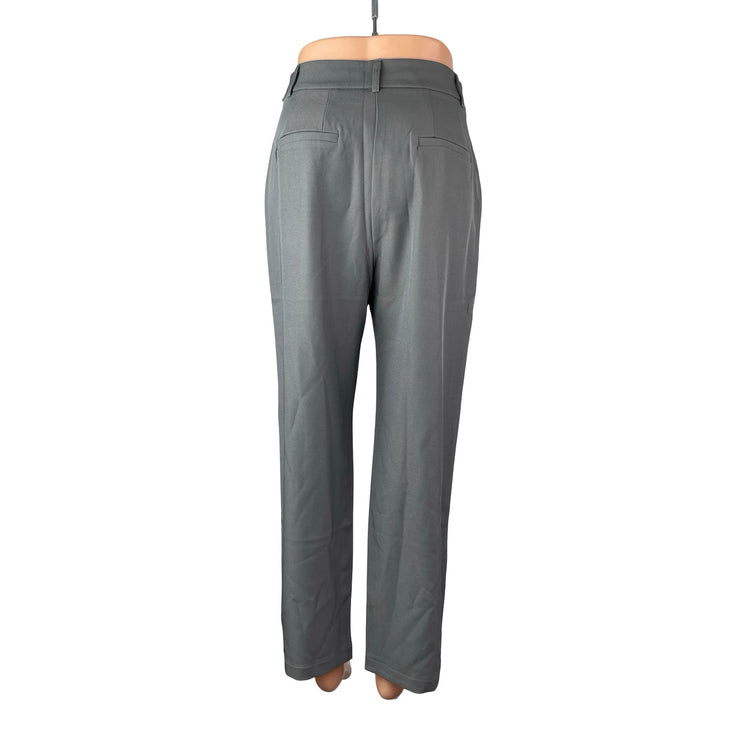 NEW Ni Min Women's Gray Straight Leg Loose High Waisted Trousers Pants Size S