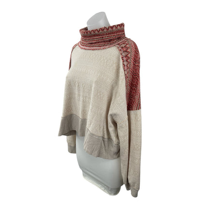 Free People We The Free At The Lodge Colorblock Long Sleeve Sweater Top Size L