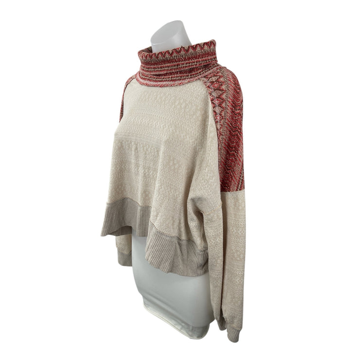 Free People We The Free At The Lodge Colorblock Long Sleeve Sweater Top Size L