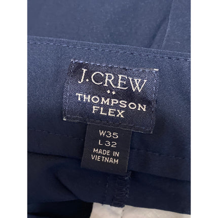 J.Crew Thompson Flex Tapered Men's Navy Blue Mid Rise Chino Trousers Pants 35