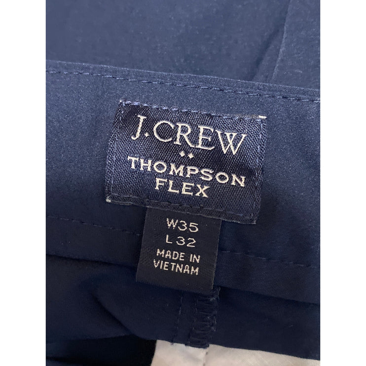 J.Crew Thompson Flex Tapered Men's Navy Blue Mid Rise Chino Trousers Pants 35