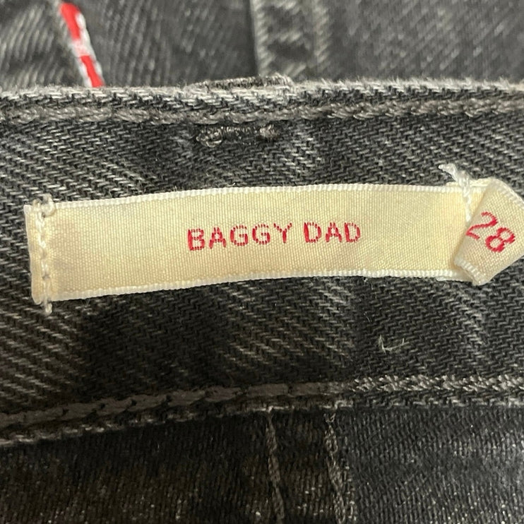 Levi's Baggy Dad Women's Black High Waisted Wide Leg Ankle Denim Jeans Pants 28