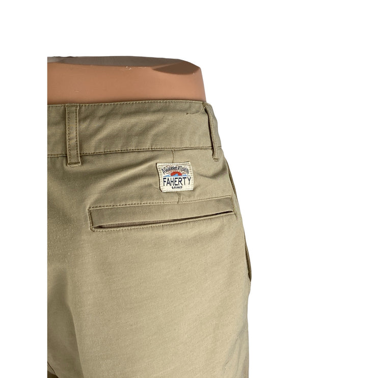 All Day Men's Beige High Waisted Straight Leg Casual Chino Khaki Shorts Size 31