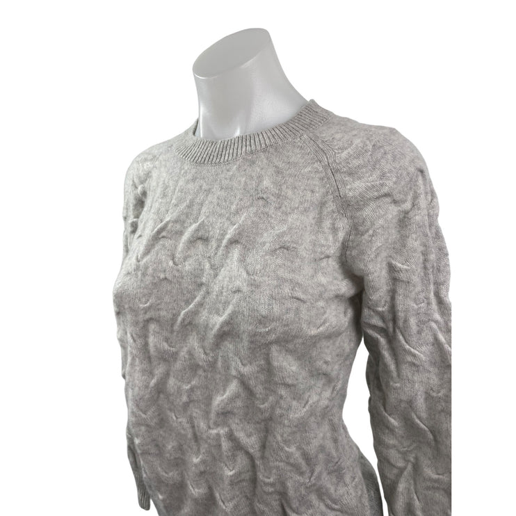 Theory 100% Cashmere Women's Gray Crew Neck Long Sleeve Classic Sweater Top Sz M