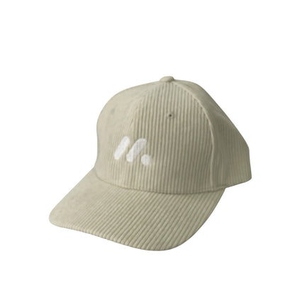 Guppy Women's Cream Ribbed Corduroy Strapback Baseball Cap Hat Size OS