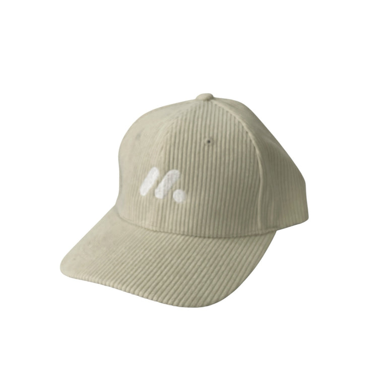 Guppy Women's Cream Ribbed Corduroy Strapback Baseball Cap Hat Size OS