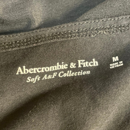 Abercrombie & Fitch Black Square Neck Short Sleeve Crop Tee T-Shirt Blouse Top M