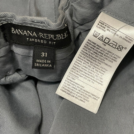 Banana Republic Men's Gray Mid Rise Pleated Work Tapered Trousers Pants Size 31