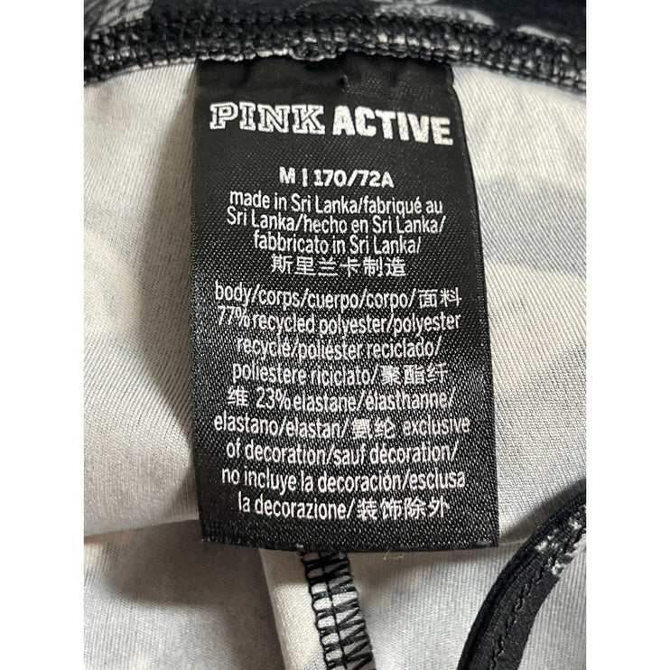 Victoria Secret Pink Active Black Butterfly Ruched Activewear Biker Shorts Sz M