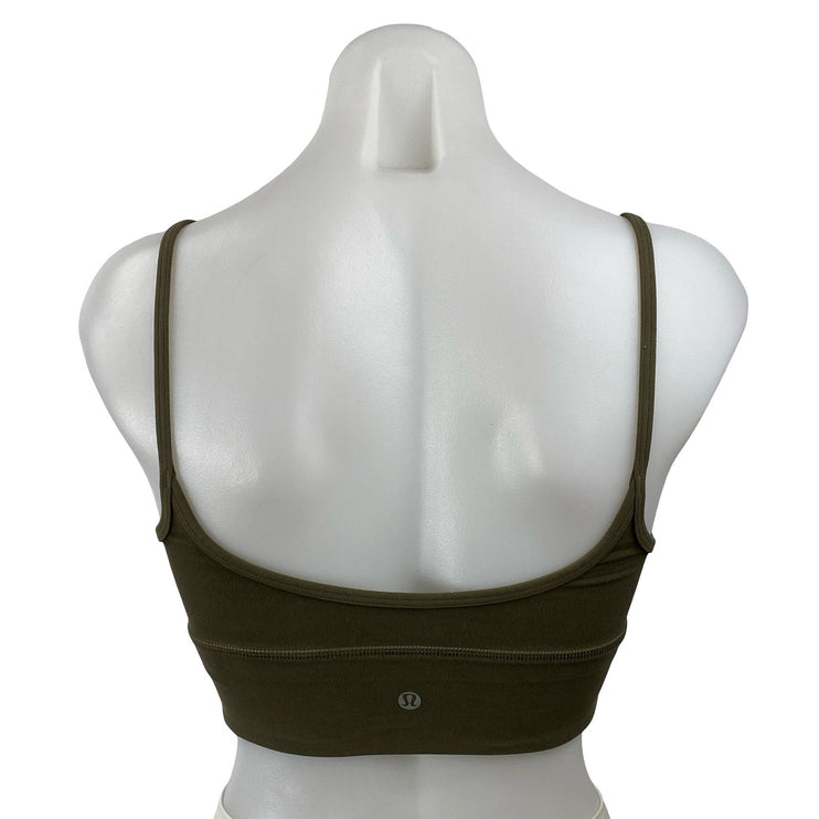 Lululemon Women's Green Yoga Workout Running Athletic Sports Bra Crop Top Size 2