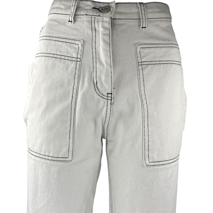 Oh My T Shirt Women's White High Waisted Wide Leg Baggy Denim Jeans Pants Sz 25