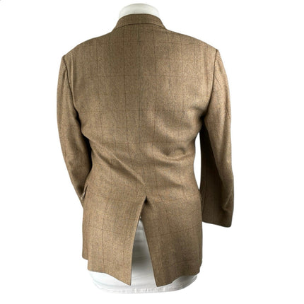 The Kensington Collection Brown Tan Plaid Long Sleeve Blazer Coat Jacket Size M