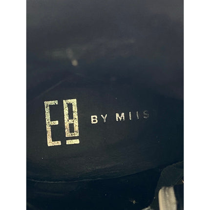 E8 by Miista Beige Patent Leather Block Heel Square Toe Zip Up Ankle Boots 7.5