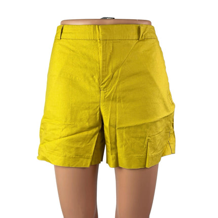 Banana Republic Women's Yellow Mid Rise Flat Front Casual Mini Shorts Size 4