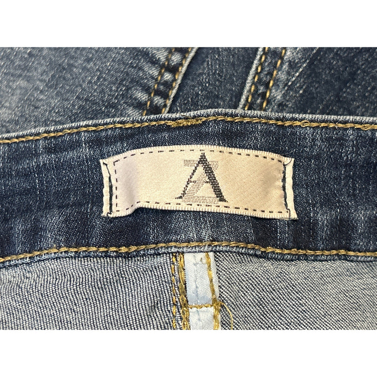 AZ Women's Blue High Waisted Medium Wash Stretch Skinny Denim Jeans Size L