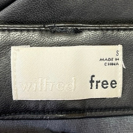 Aritzia Wilfred Free Black Spurlock Faux Leather Tie Waist Mini Wrap Skirt Sz S