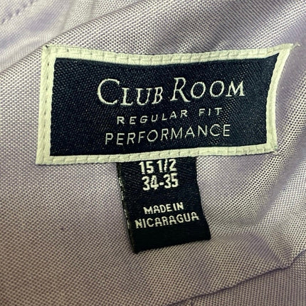Club Room Men Purple Long Sleeve Regular Wrinkle Resistant Dress Shirt Size 15.5