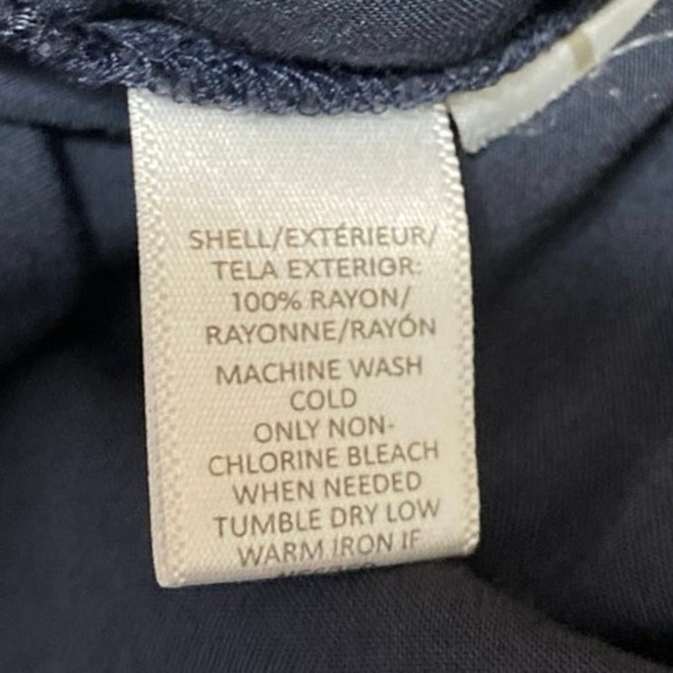 Ann Taylor LOFT Women's Gray Blue Long Sleeve Slit V Neck Blouse Top Size XS